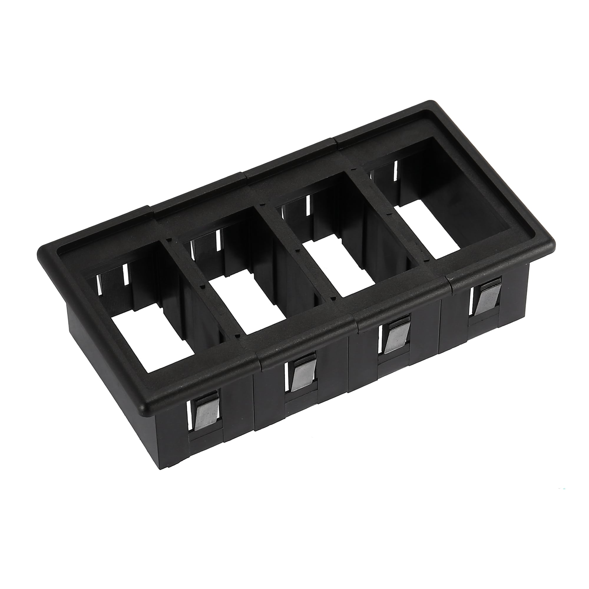ABS 4 Slot Rocker Switch Panel Housing Holder Set Black Mounting for LED Light Dash Board Toggle Automotive Universal