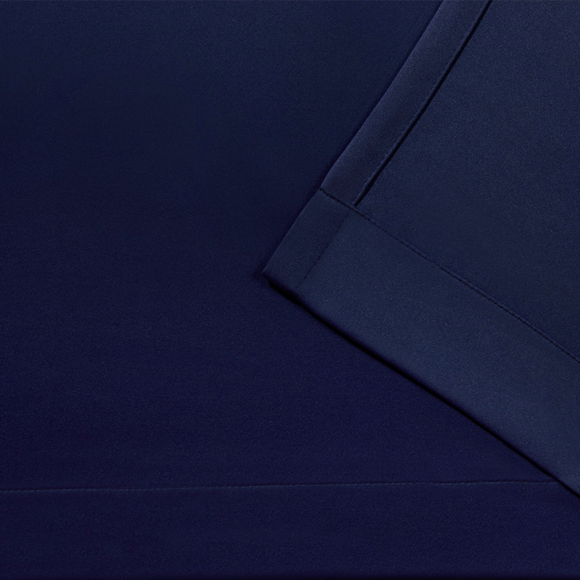 Peacoat Blue Blackout Pinch Pleat Linen Window Curtains