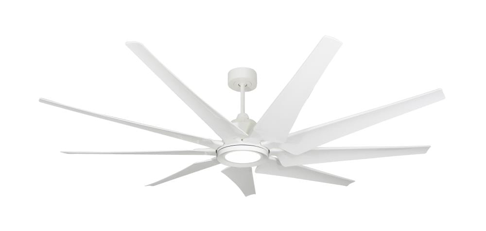 TroposAir 88505+88512+36103 Liberator 72-in Pure White Indoor/Outdoor Smart Ceiling Fan with Light and Remote (9-Blade)