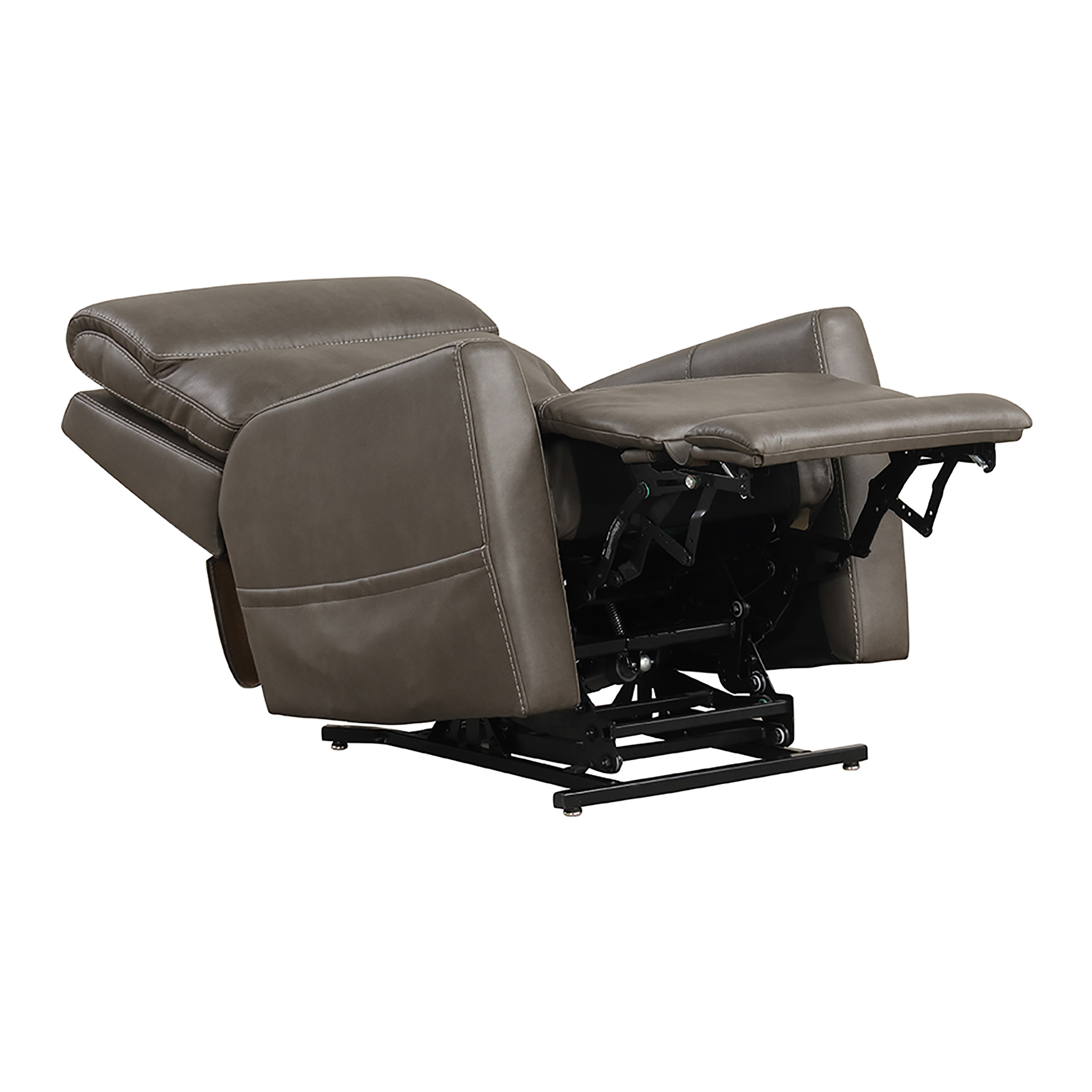 Gray Faux Leather Lift Recliner with USB Charging