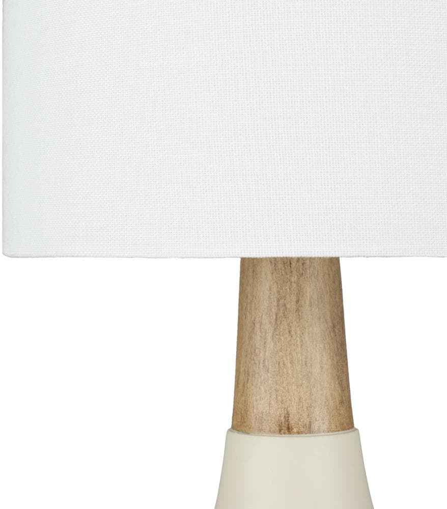 Kent 18-inch Ivory and Natural Table Lamp with White Linen Shade