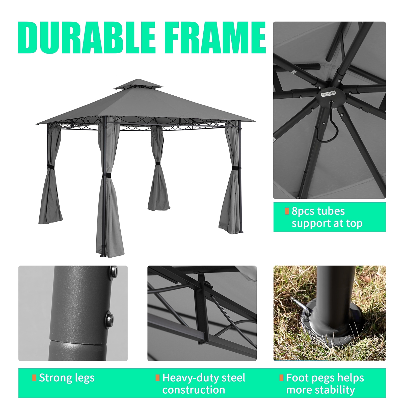 StarEcho SEVC24-KT-T001-G Wood-Resin-Gazebos - View #6
