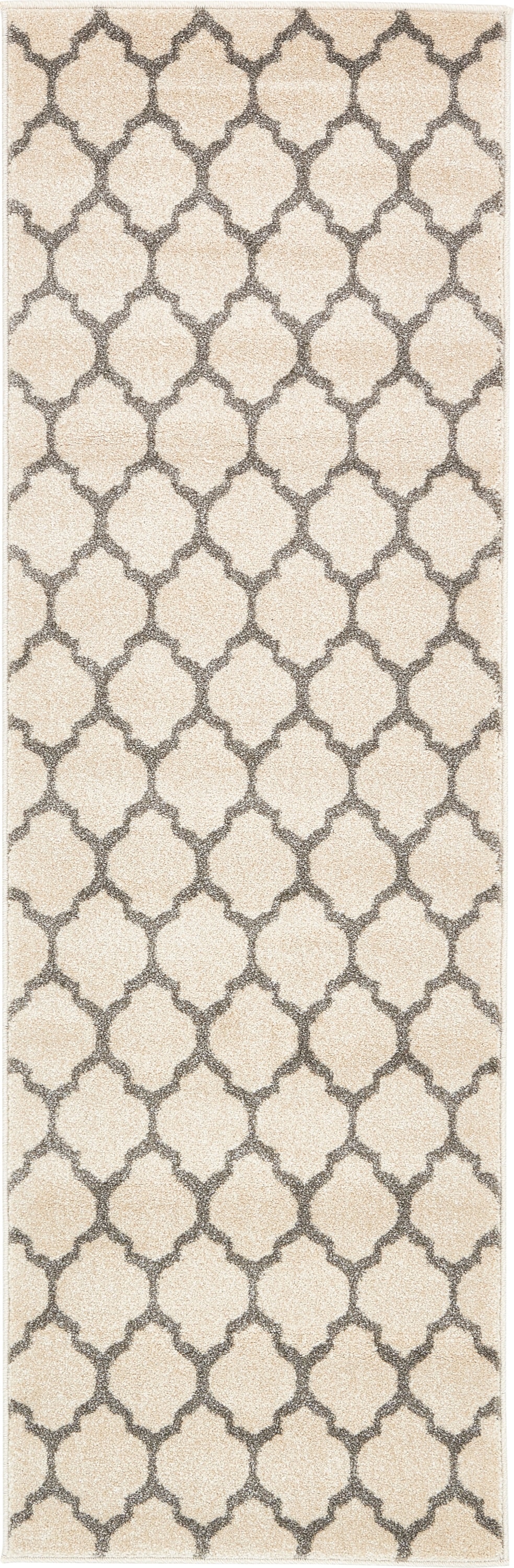 Unique Loom 3128672 Philadelphia Trellis 2 x 6 (ft) Loomed Polypropylene Beige and Gray Rectangular Indoor Geometric Runner rug