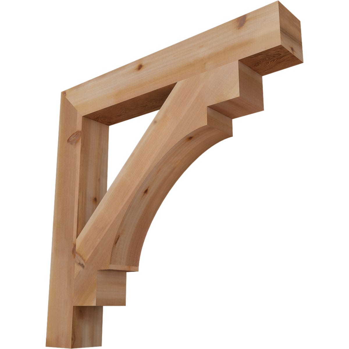 Ekena Millwork BKT06X42X42MRC05SWR Merced block smooth 5-1/2-in x 42-in x 42-in Western red cedar Brown Wood Standard bracket
