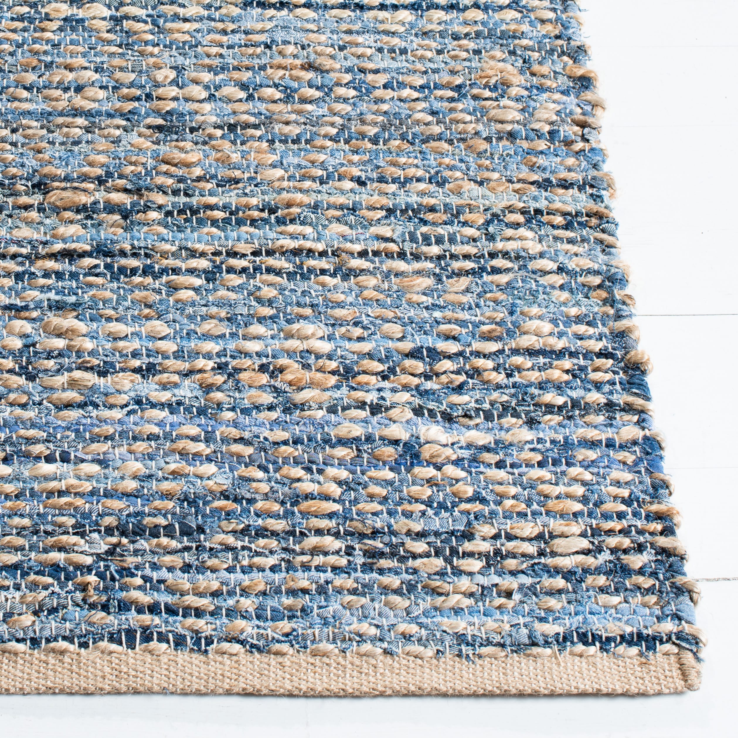 Cape Cod 8' x 10' Blue and Natural Wool Area Rug