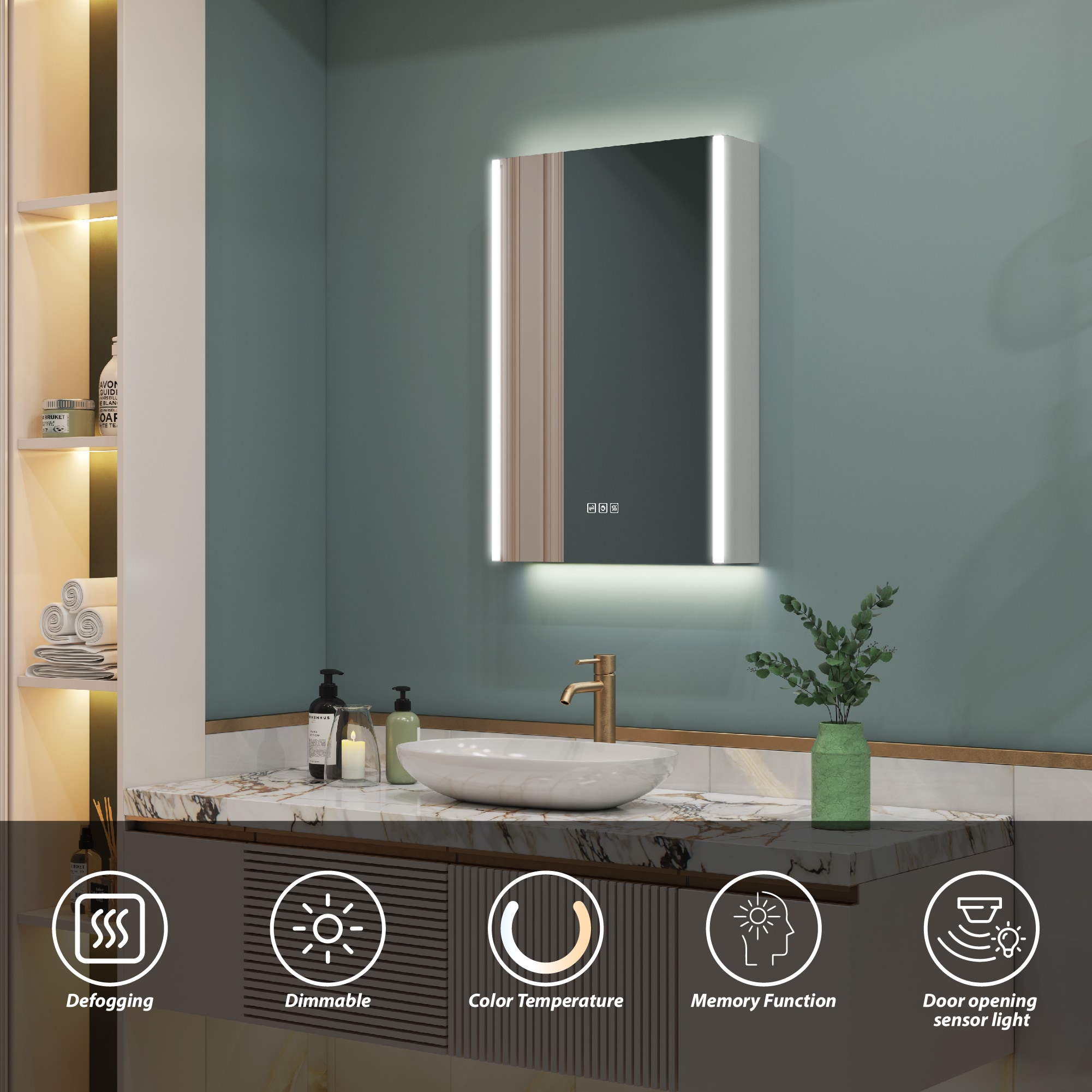WELLFOR W14MCL2030L Bathroom-Medicine-Cabinets - View #4
