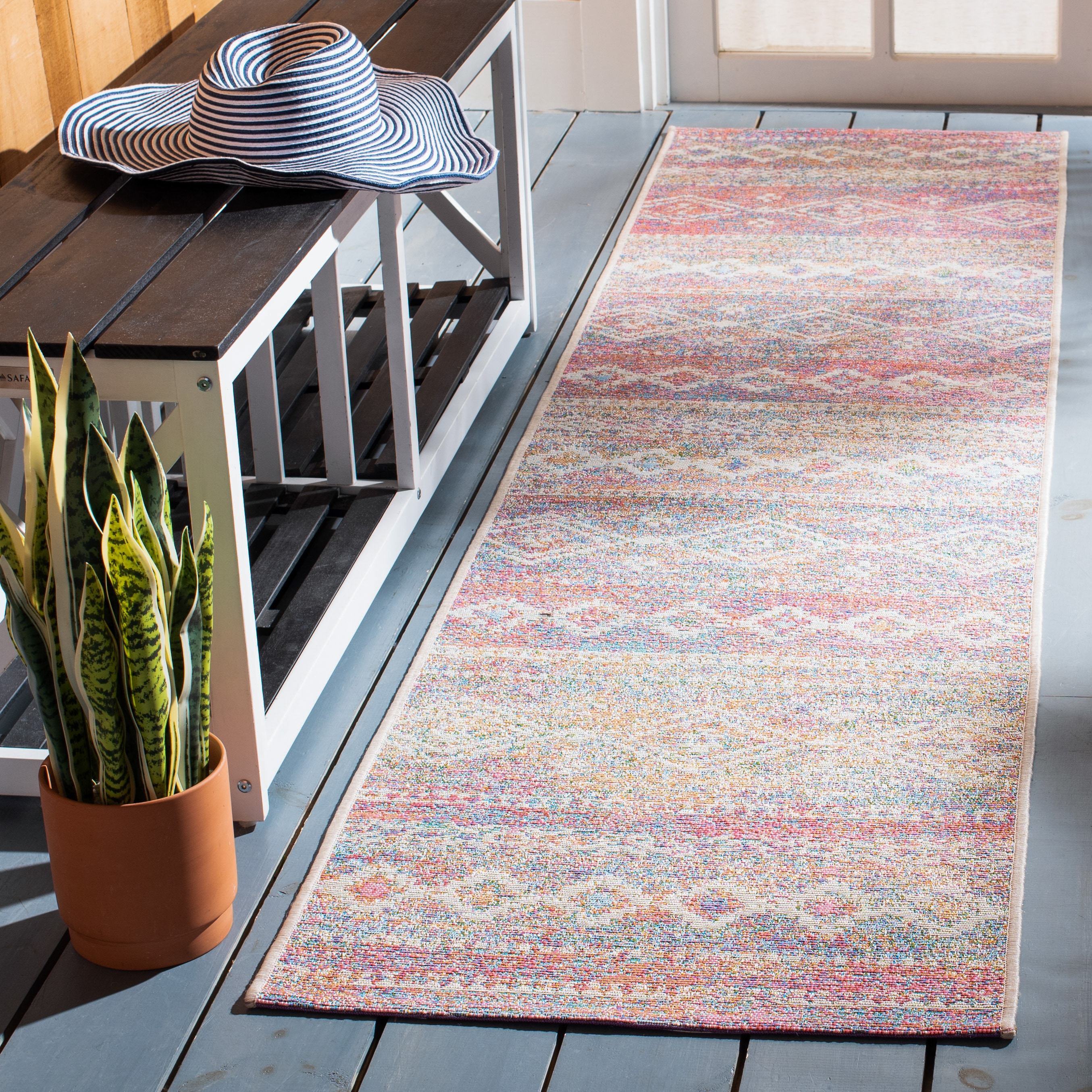 Summer 498A Ivory Pink 2in x 8in Rug