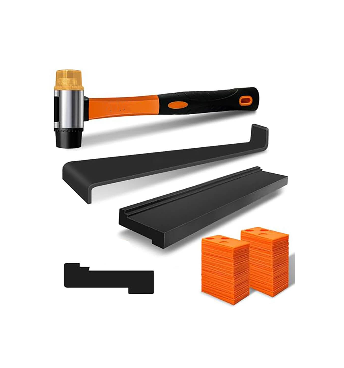 Etokfoks laminate and vinyl flooring installation kit with tapping block pull bar 40 spacers and double faced rubber mallet #LETRZJJE1