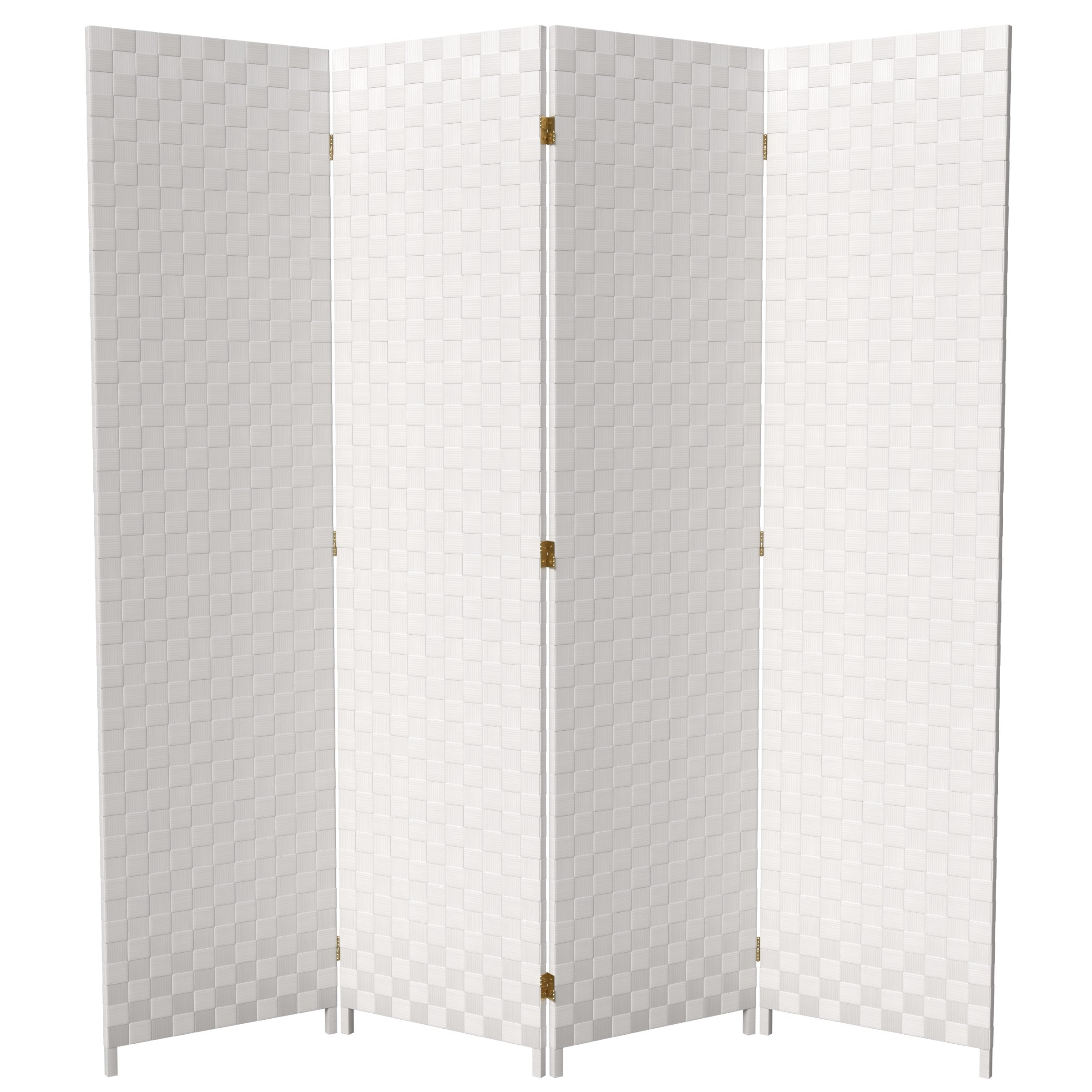 Oriental Furniture FB-OUTSCR-4P-WHT 70.0-Inches W x 71.0-Inches H White Vinyl/Polyresin Outdoor Privacy Screen