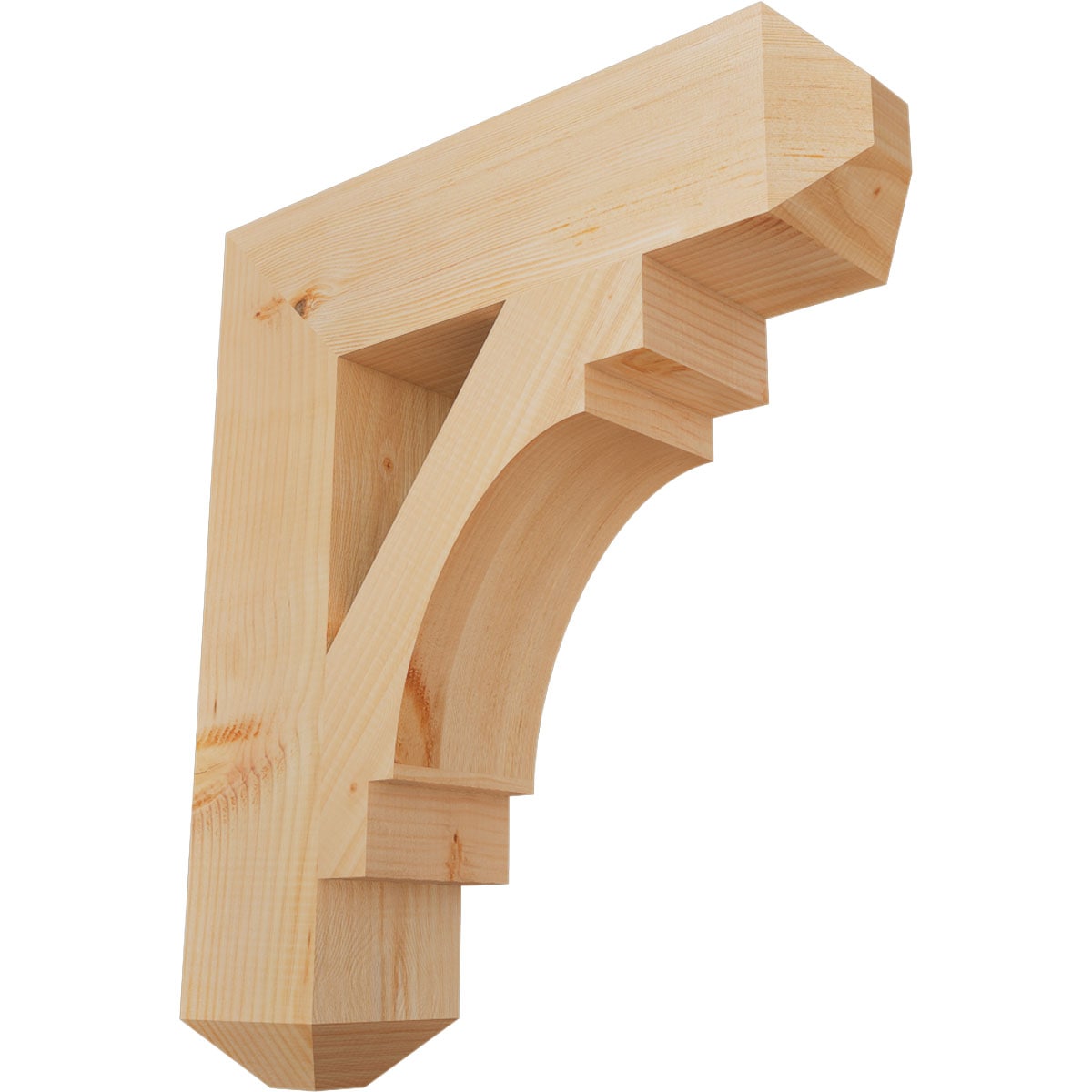 Ekena Millwork BKT06X24X28MRC04SDF Merced craftsman smooth 5-1/2-in x 24-in x 28-in Douglas fir Brown Wood Standard bracket