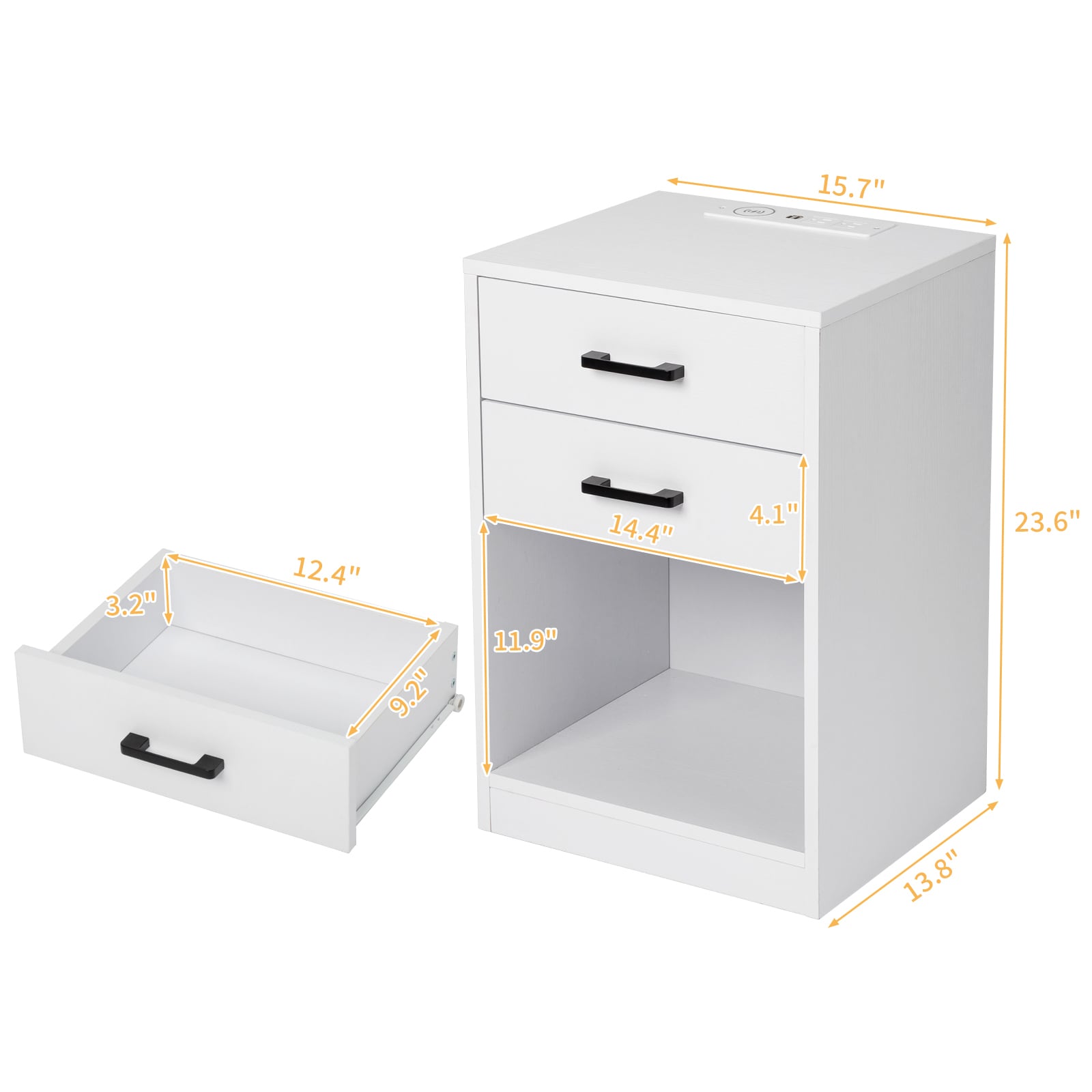 Winado White Nightstand LO1G52001986 at Lowes.com