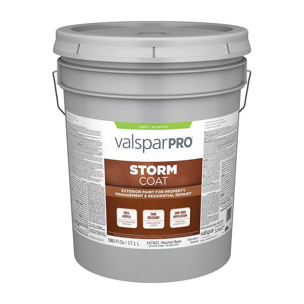 Valspar 007.0147421.008 Storm Coat Satin Neutral Tintable Latex Exterior ( 5-gallon )