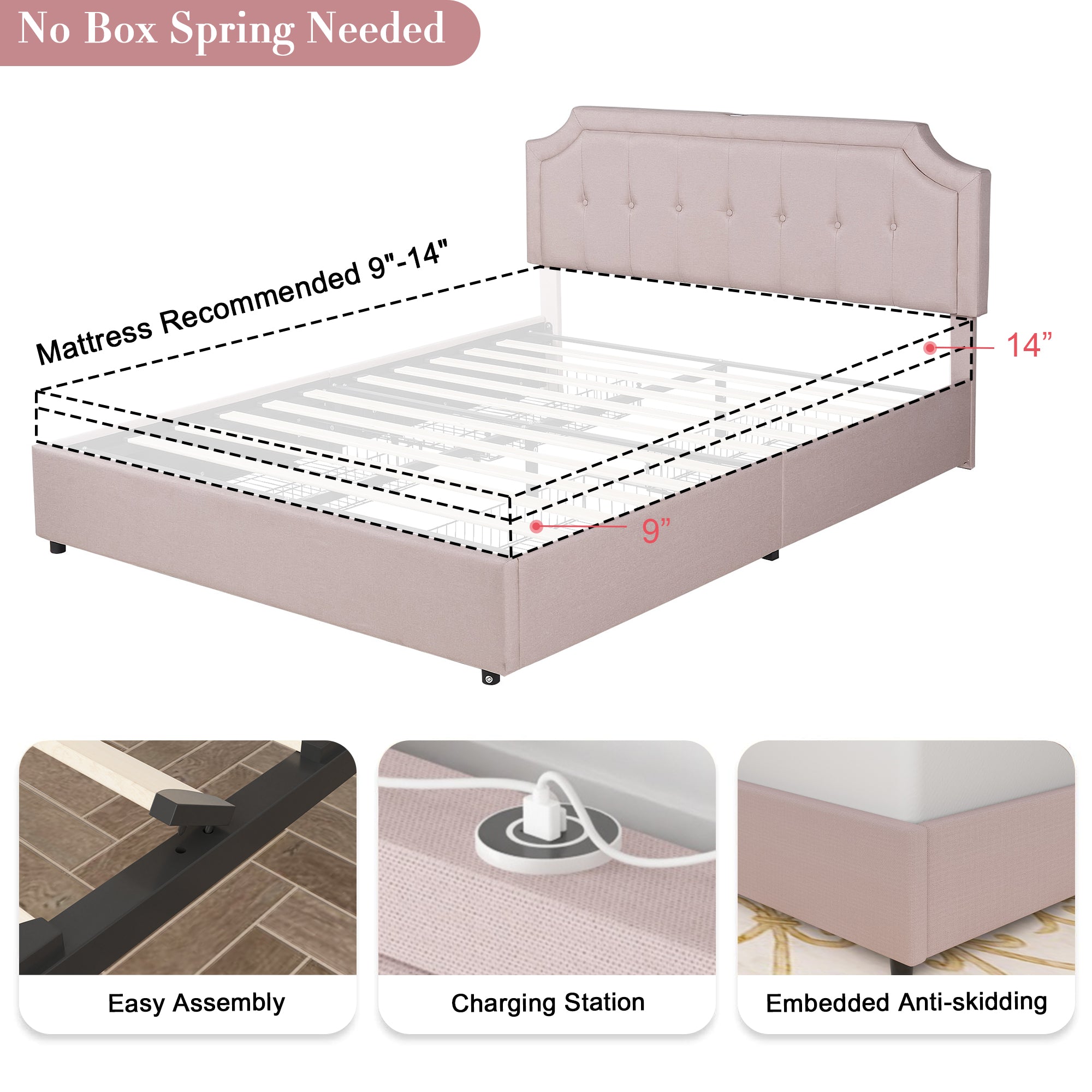 Vecelo LOE-RF02-UP-BGE beds - View #2