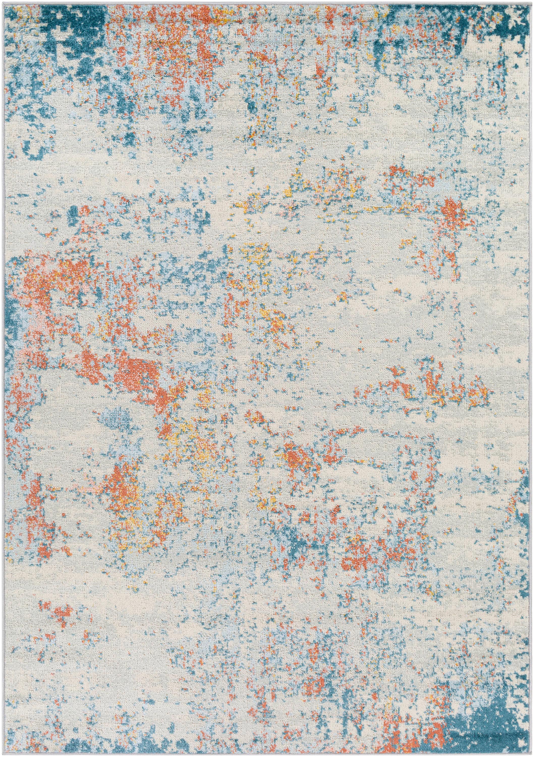 Livabliss SUN2335-710103 Sunderland 8 x 10 (ft) Polypropylene Teal/Multi Rectangular Indoor Abstract Industrial Area rug