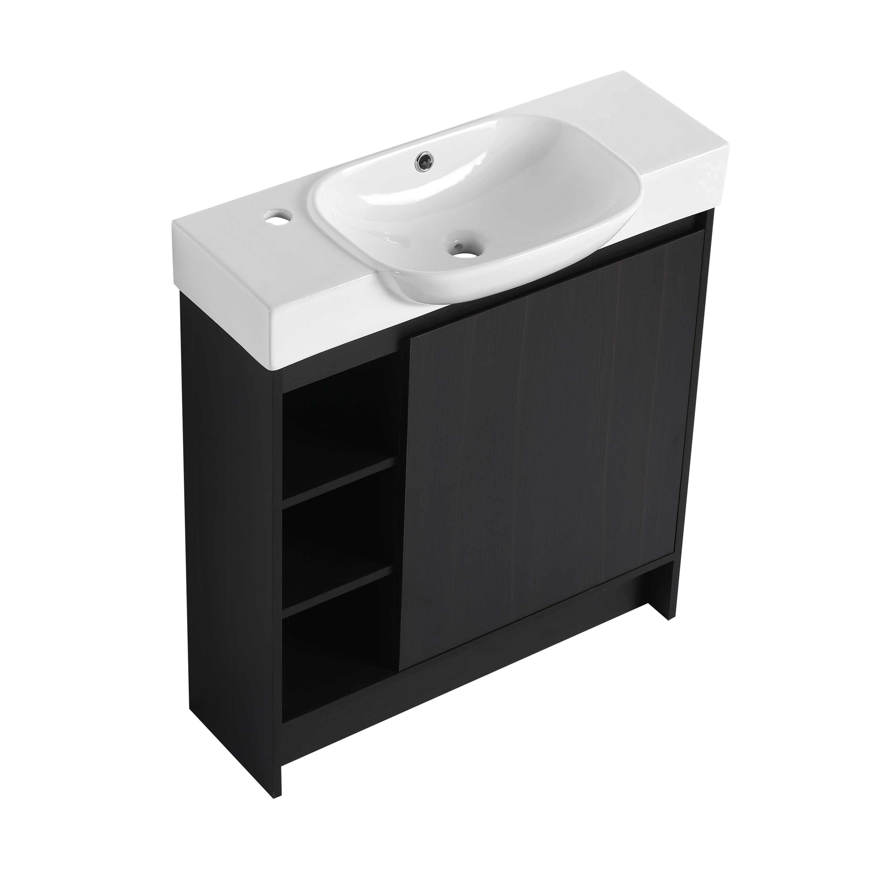 Tatayosi - 30 Inches Freestanding Bathroom Vanity with White Ceramic Sink and Soft-Close Door Dar...