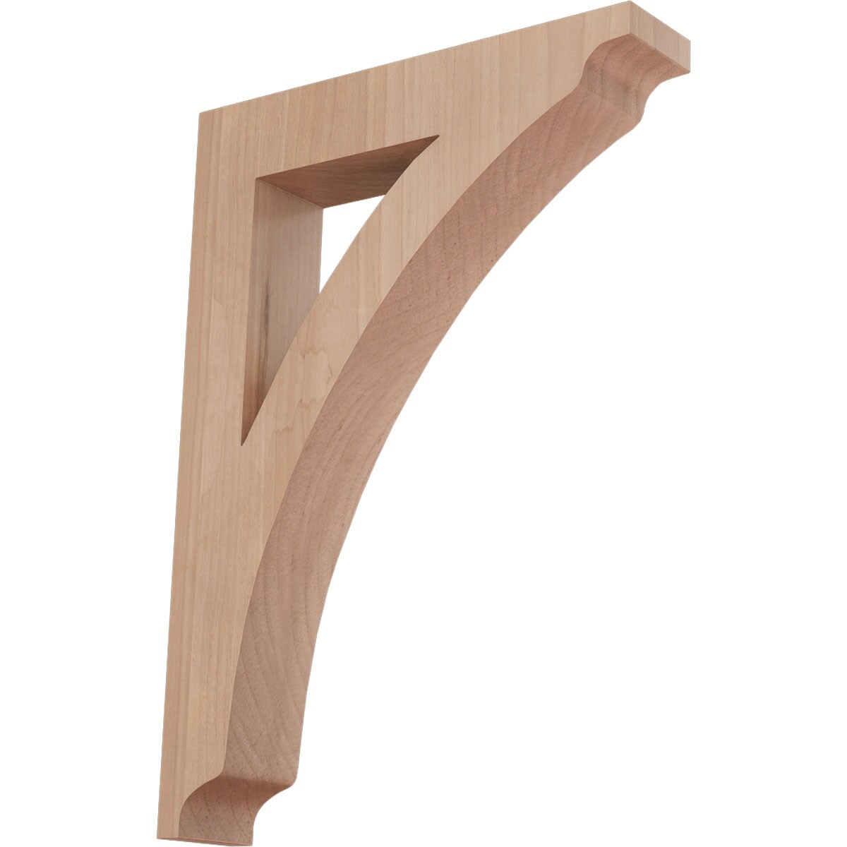 Ekena Millwork BKTW01X08X12THCH Thorton 1-3/4-in x 8-1/2-in x 12-in Cherry Brown Wood Standard bracket