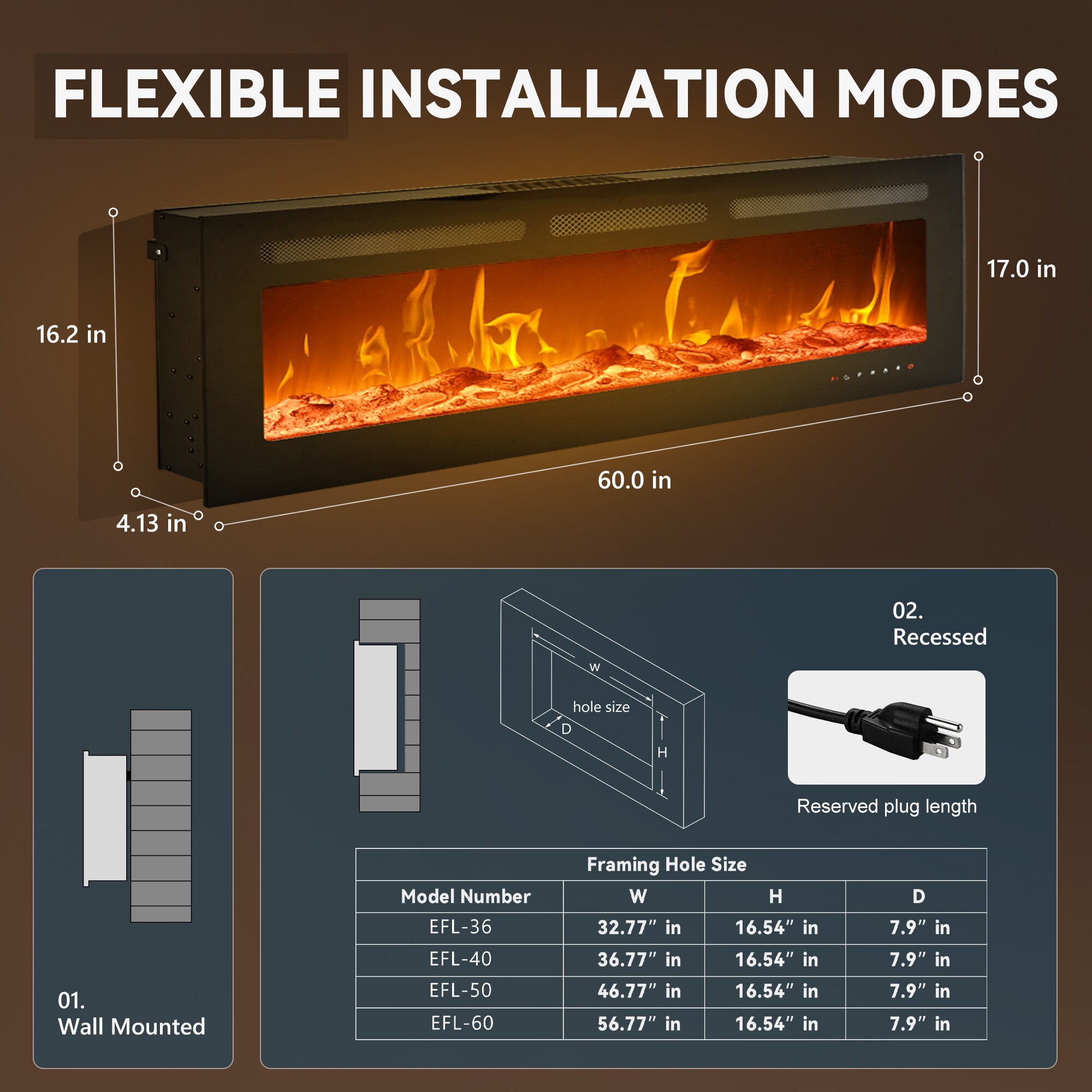 SIMZLIFE EFL-60-S-LWS Electric-Fireplaces - View #6