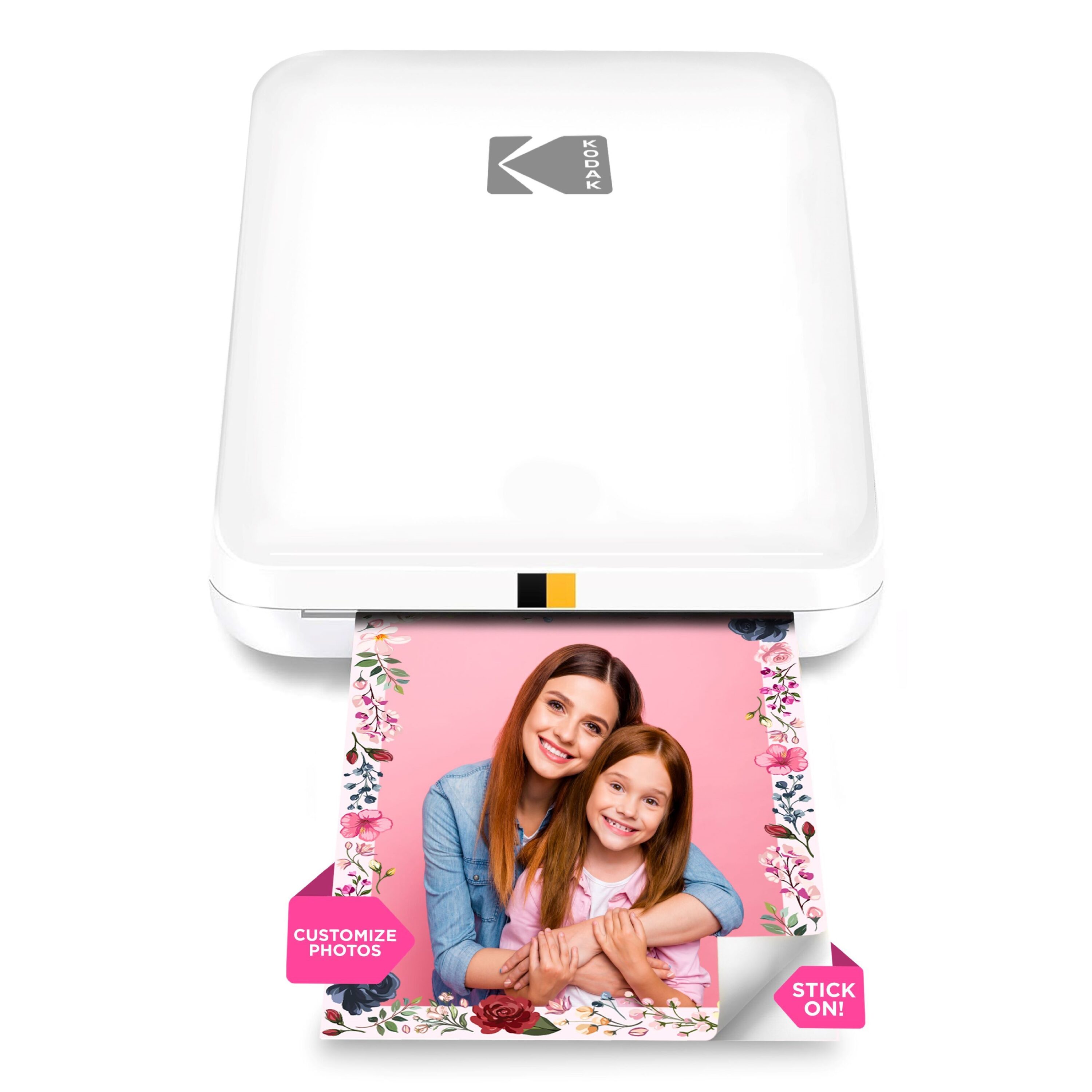 Kodak Step Slim Mobile Color Instant Photo Printer 2x3” (White) - Compatible with iOS and Android
