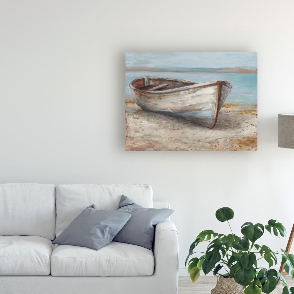 Trademark Fine Art WAG10368-C3547GG Ethan Harper "Whitewashed Boat I" 35x47 Canvas Art Ethan Harper Multicolor 35-Inches H x 47-Inches W Coastal Canvas Print