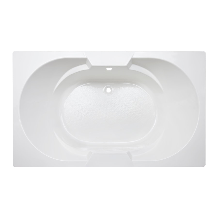 Aqua Glass 547236DR04 36-in x 71.75-in Biscuit Acrylic Soaking Bathtub (Right Drain)