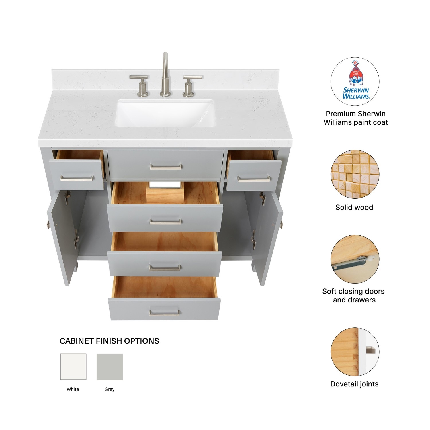 ARIEL H042SCQRVOGRY Bath-Vanity-Combo - View #5