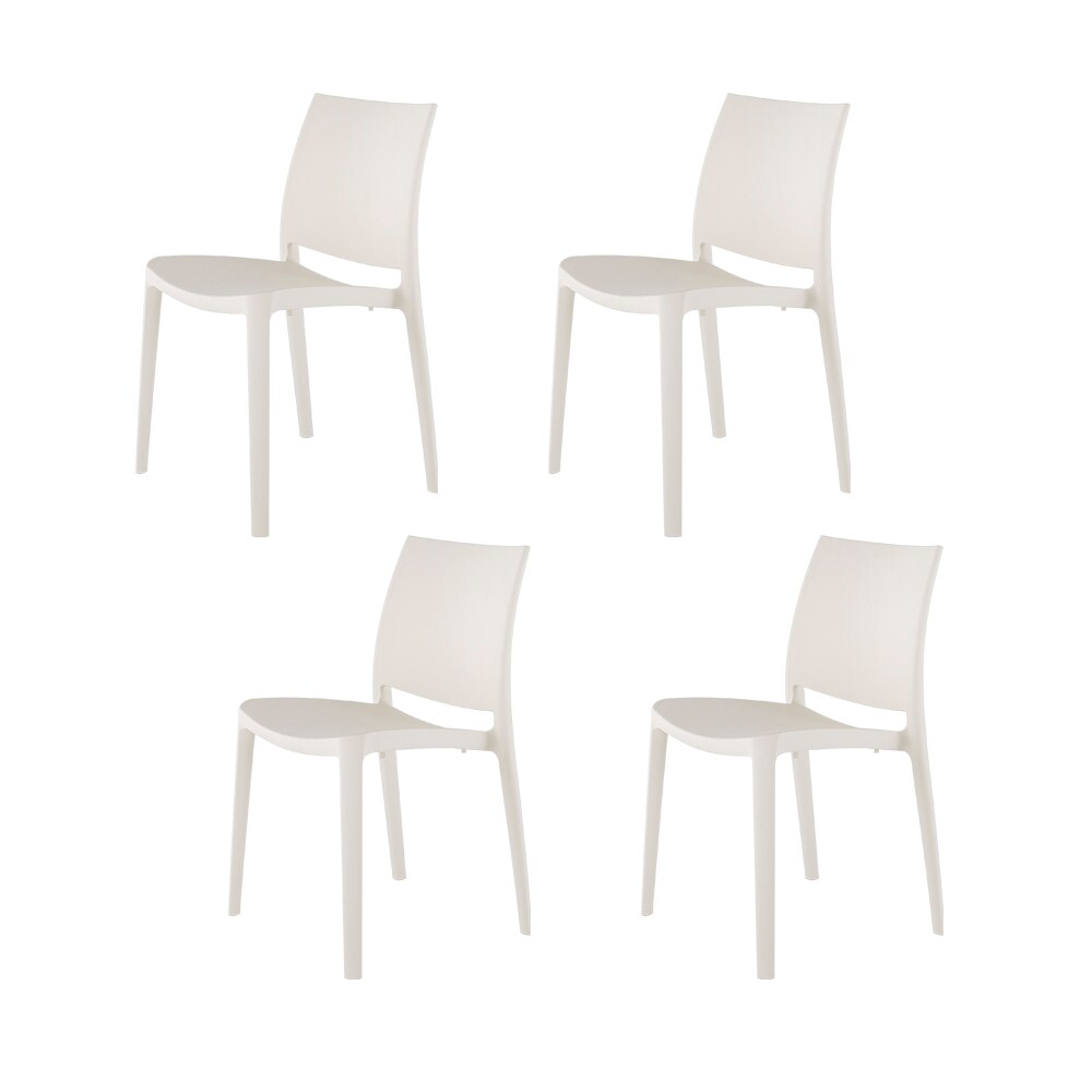 Sensilla Elegant White Stackable Indoor/Outdoor Dining Chair