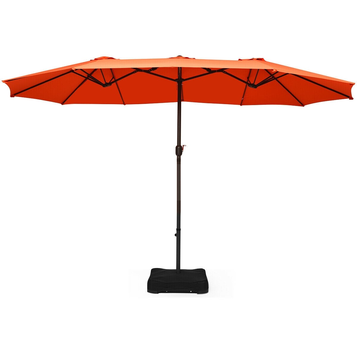 Clihome 15-ft Orange Solar Powered No-tilt Market Patio Umbrella