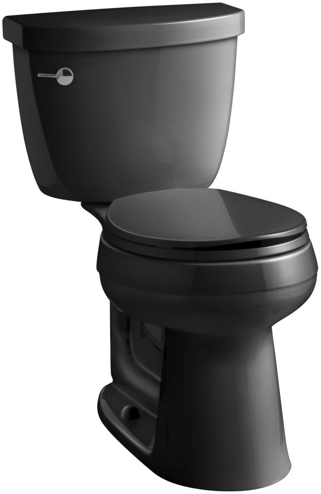 KOHLER Cimarron 12 in. Rough In Round Chair Height Toilet Bowl Only in Black Black, Seat Not Included
