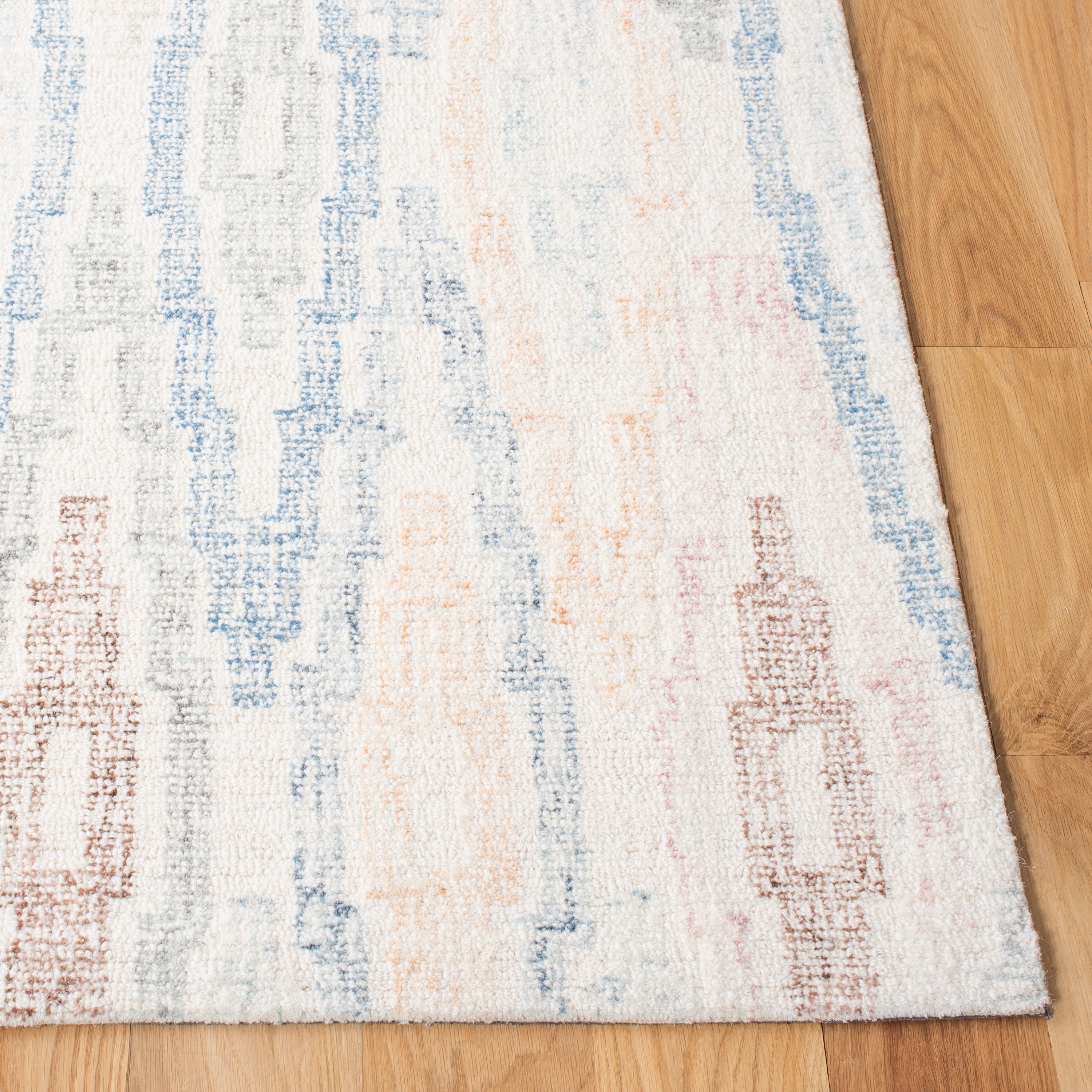 Bryanne Ivory and Blue Hand-Tufted Wool Area Rug, 4' x 6'
