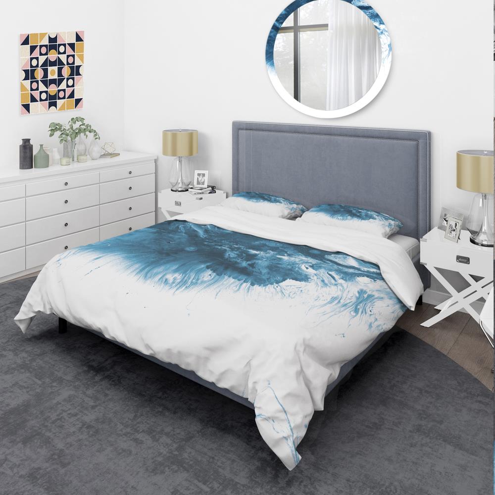 Designart BED19184-T 3 -Piece Blue Twin Duvet cover Set