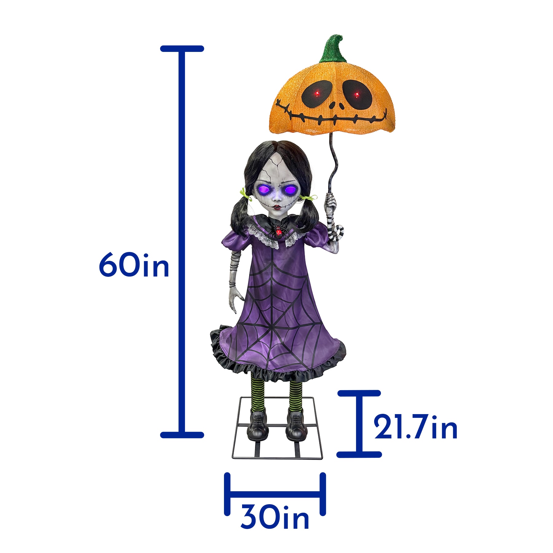レア　VINTAGE LOWES BROTHERS DANCING GIRL Haunted Living 5-ft Motion Activated Talking Lighted Doll