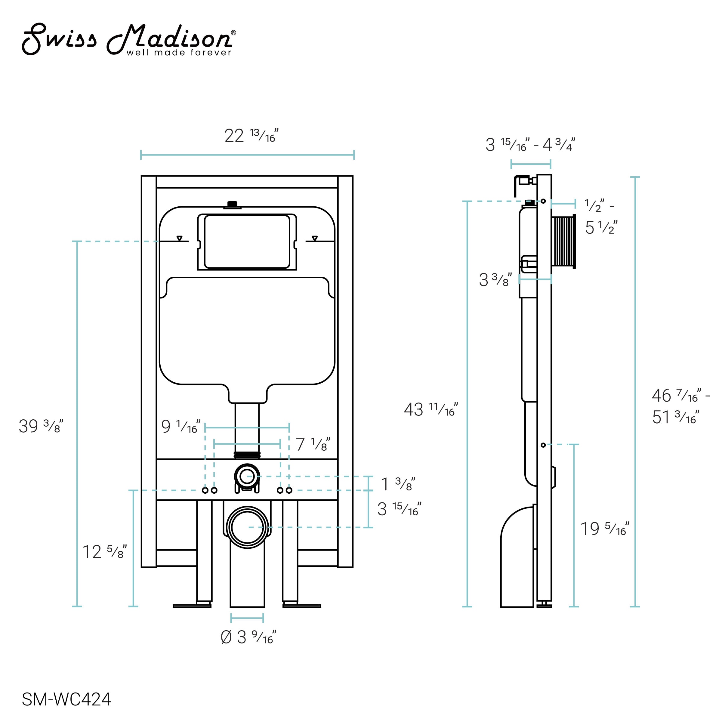 Swiss on sale Madison SM-WC424 Concealed 2 X 4 I