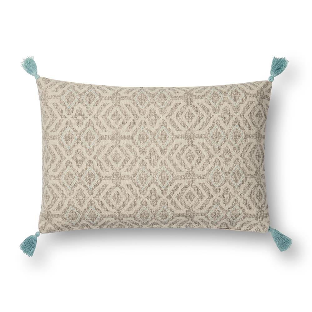 Loloi GREY PATTERN AND GREEN TASSELS DE in the Throw Pillows department ...