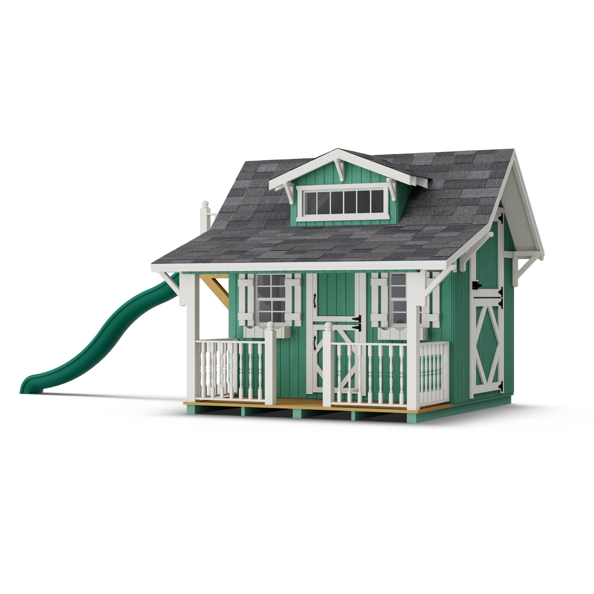 Little Cottage Co 9x8 Craftsman Playhouse Outdoor Wood Playhouse #9X8 CMP-PNK