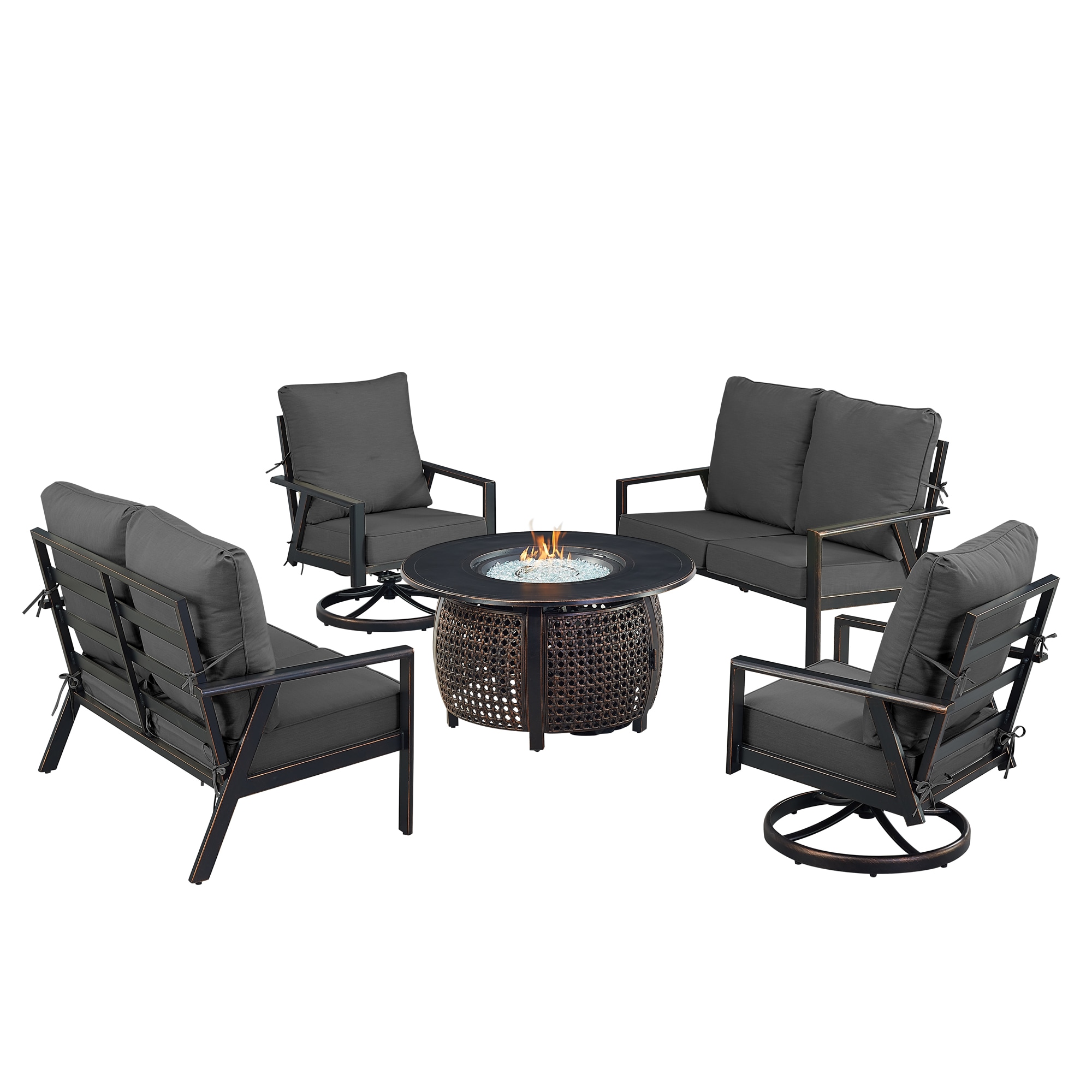 Oakland Living LUX2LS2CHCLIFFBKCUIB Patio-Conversation-Sets - View #2