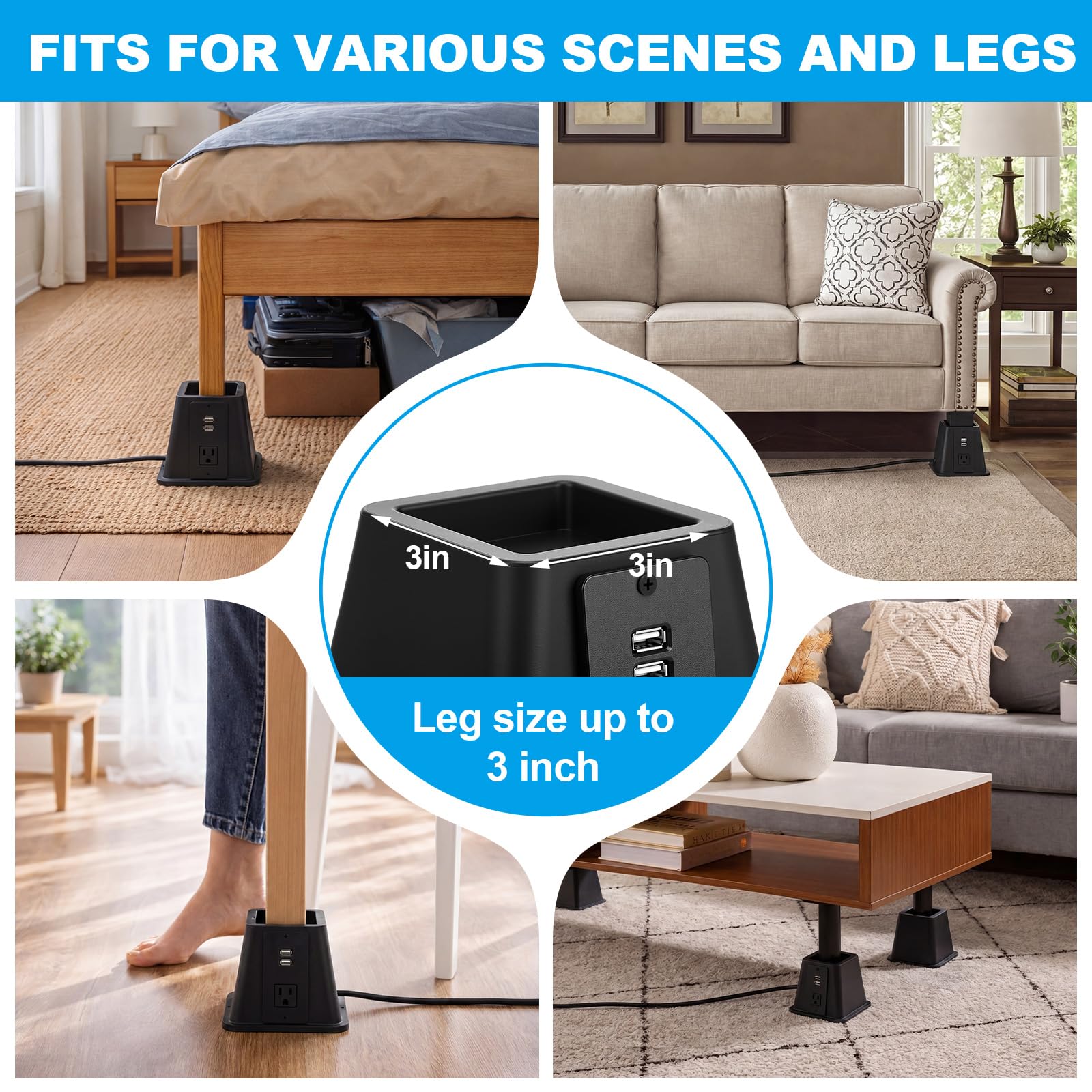 Yichuhaoxi LYI0805Y305 Bed-Risers - View #7