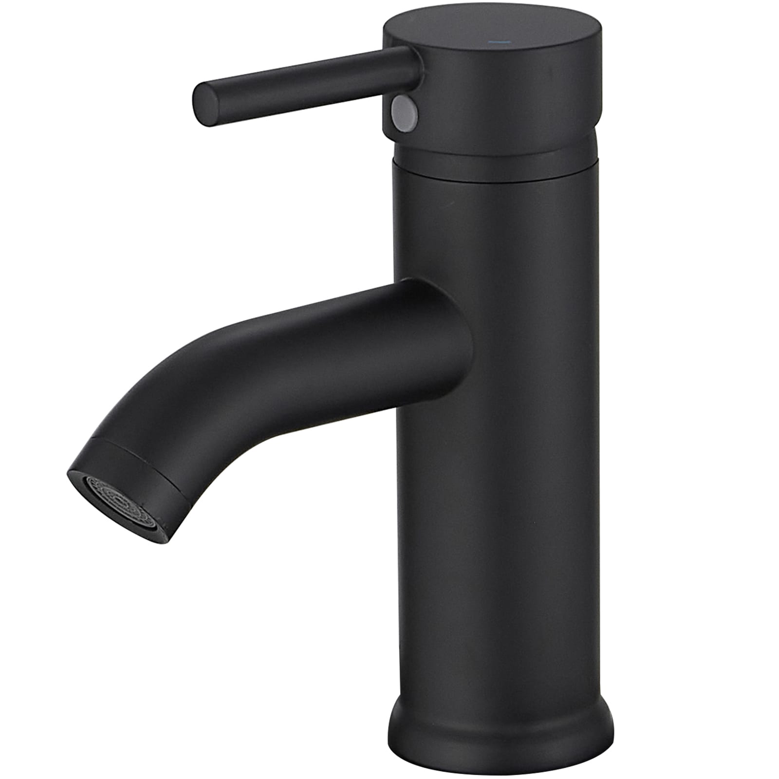 BWE A-99052-B-2 Matte Black Single hole 1-handle WaterSense Low-arc Commercial/Residential Handle Bathroom Sink Faucet with Drain