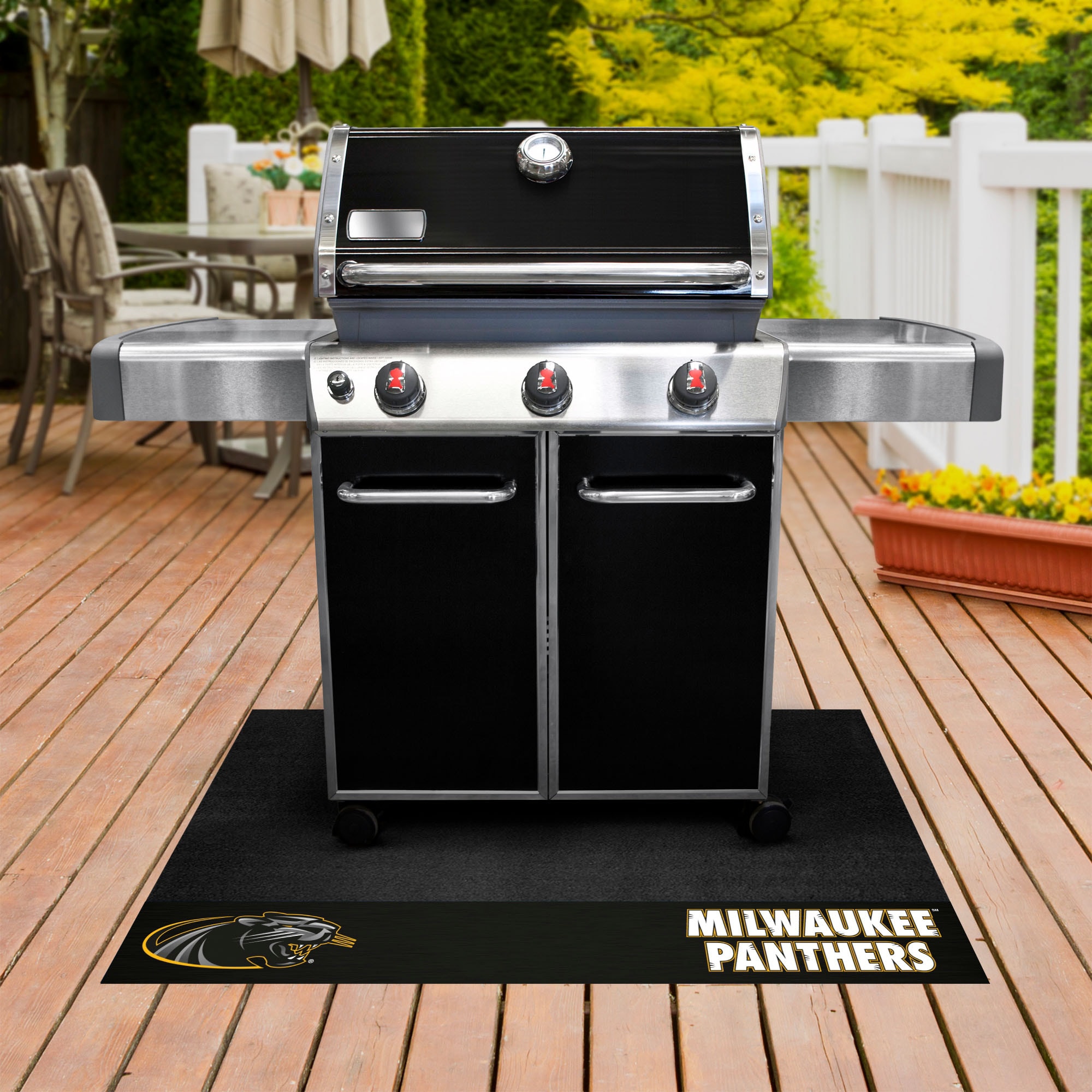 FANMATS 30605 Milwaukee Panthers Grill Mat Black Vinyl Rectangular Grill Mat