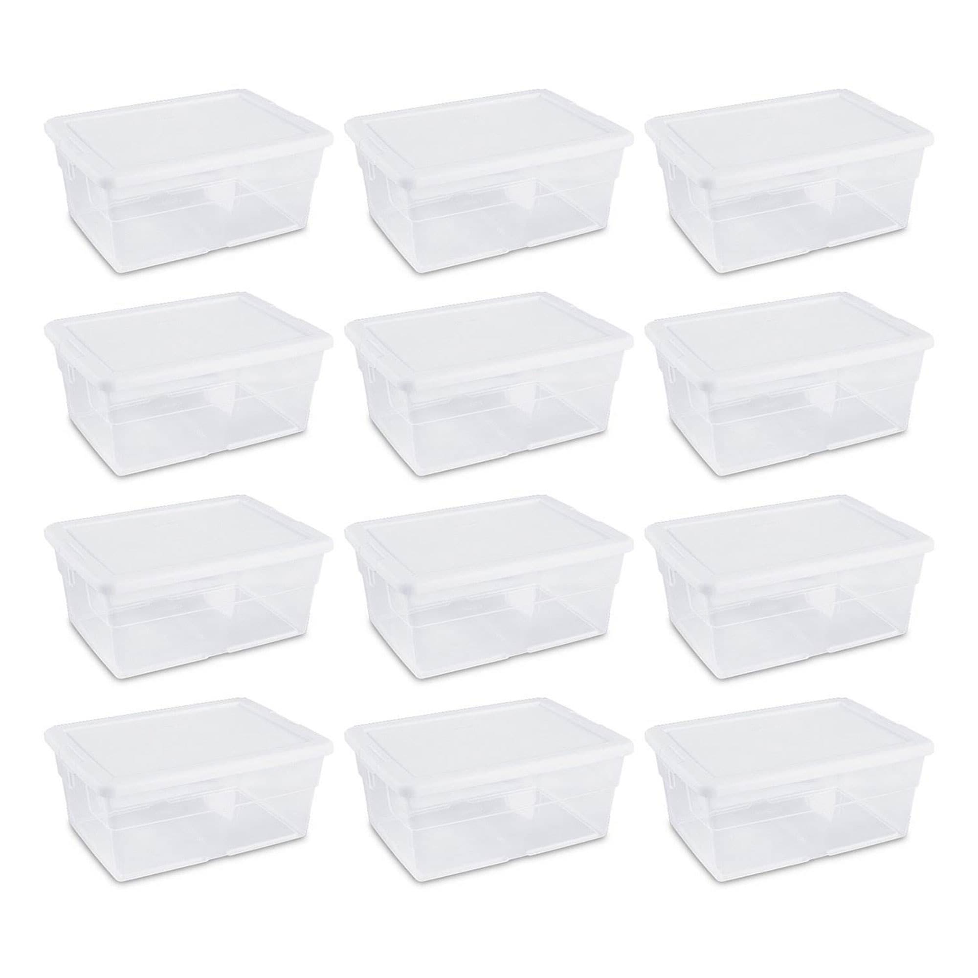 Clear Plastic Stackable Storage Containers with Lids, 36 Pack