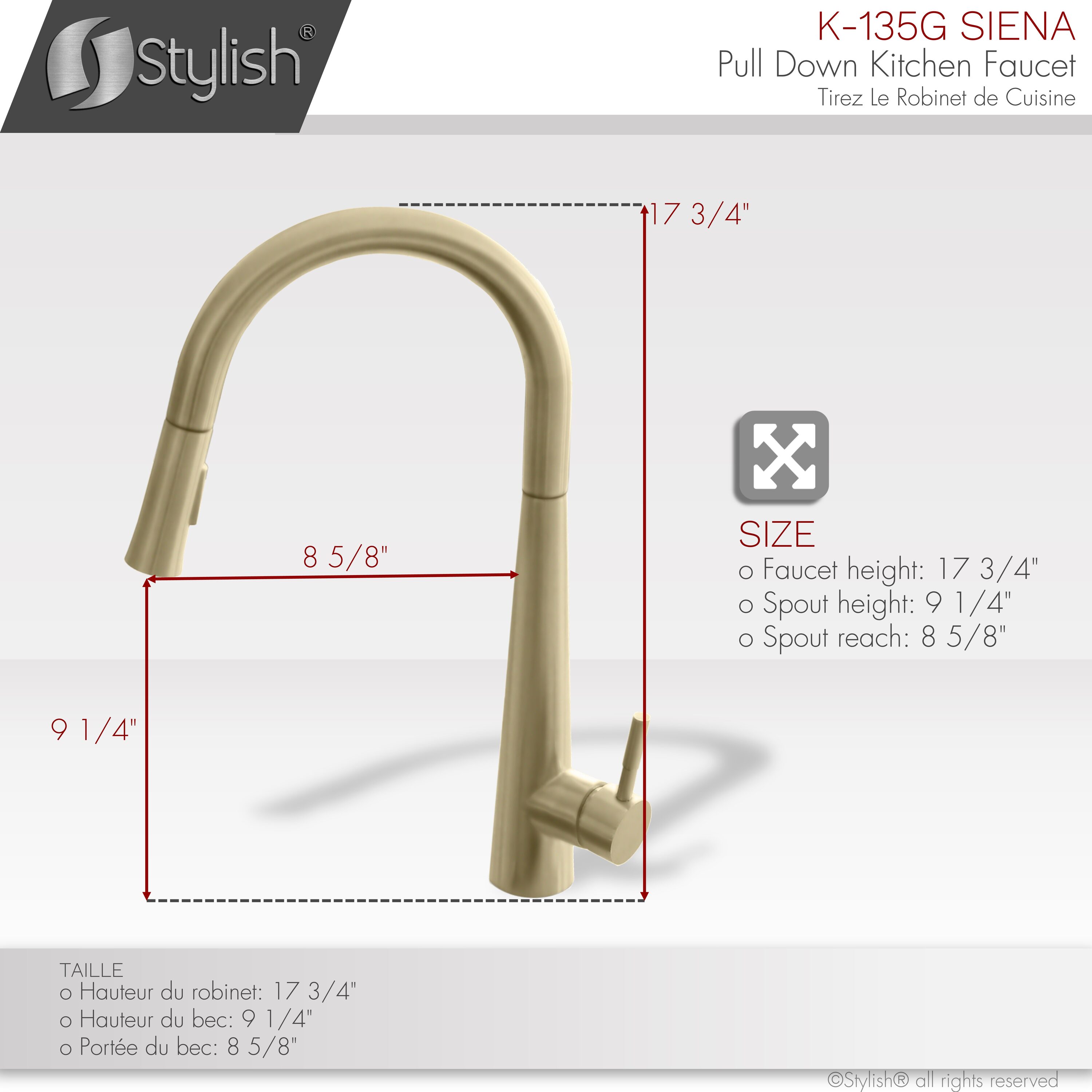 Stylish K-135G Kitchen-Faucets - View #3