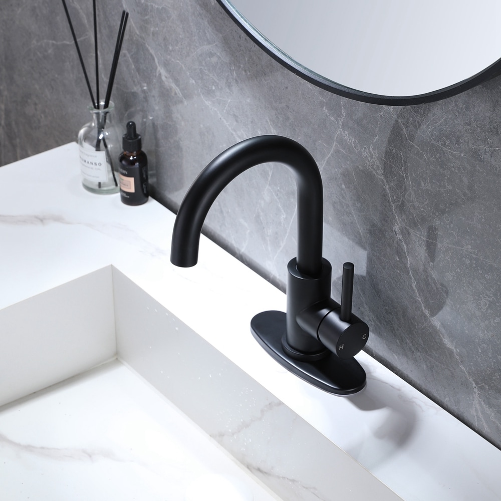 BWE Matte Black Single Handle Kitchen Faucet In The Kitchen Faucets ...