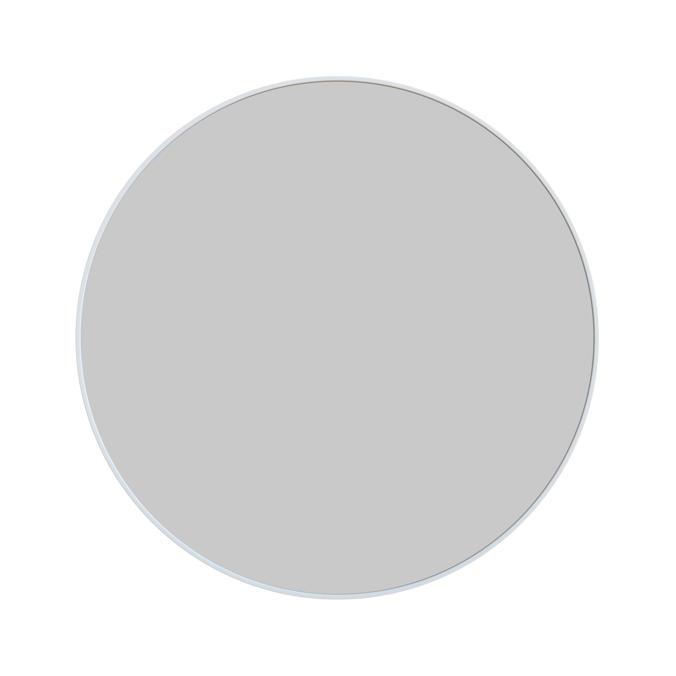 Glass Warehouse MF-R-28-W Leia 28-Inches W x 28-Inches H Round White Framed Full Length Wall Mirror