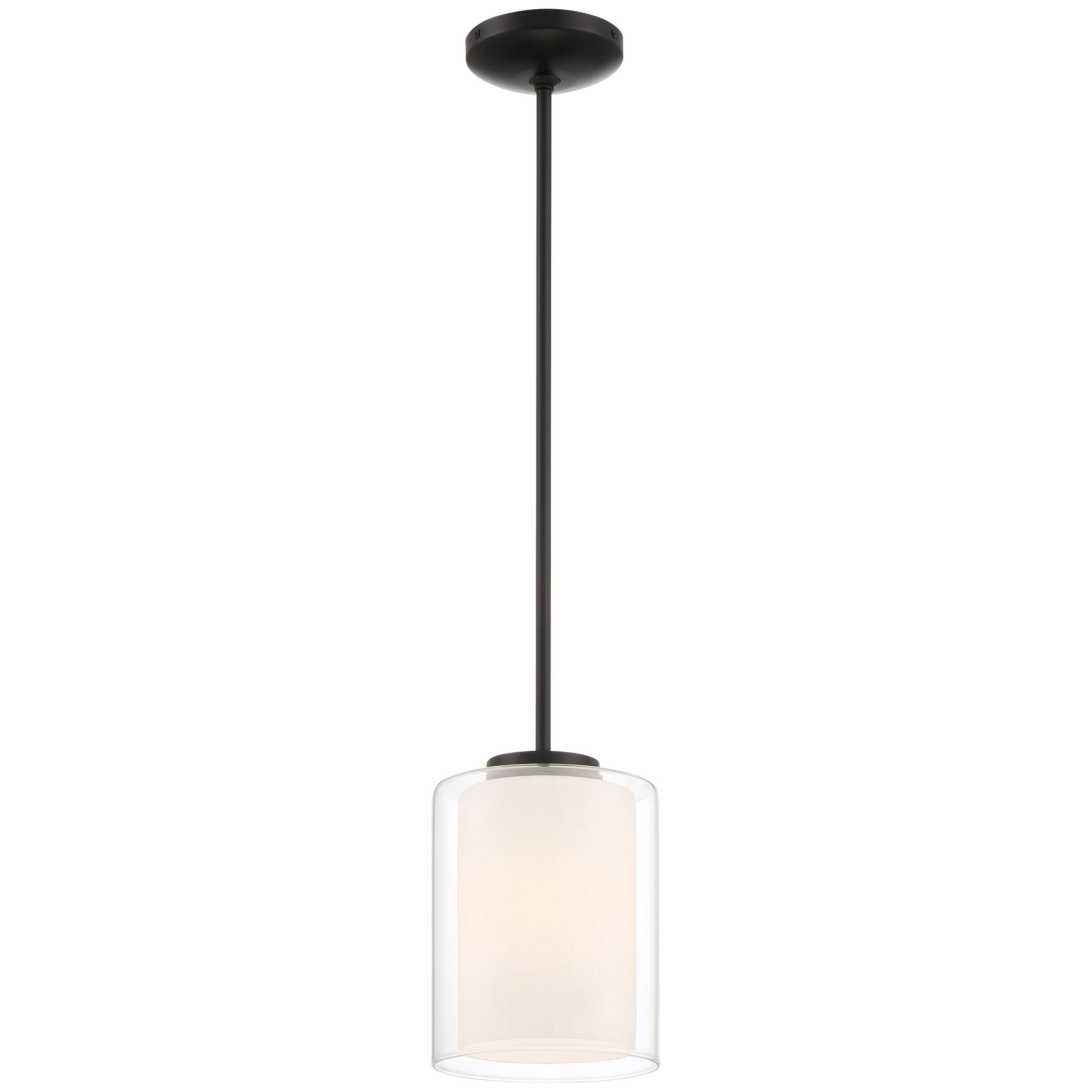 Access Lighting 28109-MBL/CLOP Seville Black Modern/contemporary Opal glass Cylinder Mini Hanging Pendant light