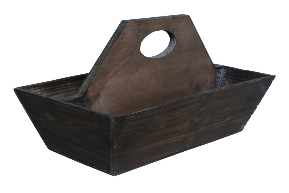 Cheung's FP-3152 9.5-in x 15.75-in Brown 2 Divided Rectangle Serving Caddy