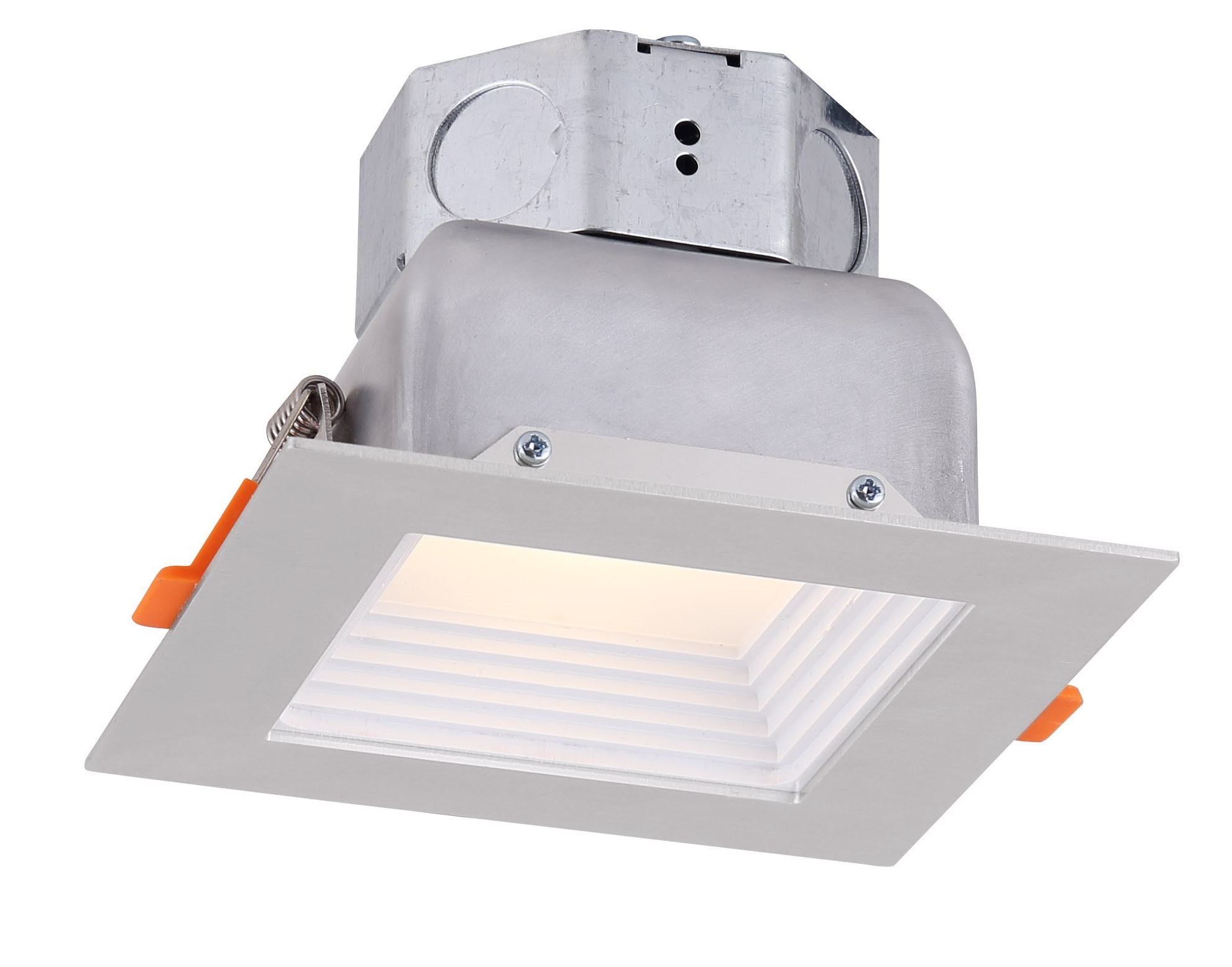 LED veloce baffle square 1-Light 4-in Nickel Flush Mount Light ENERGY STAR | - Amax Lighting LED-BR4P-NKL-SQ