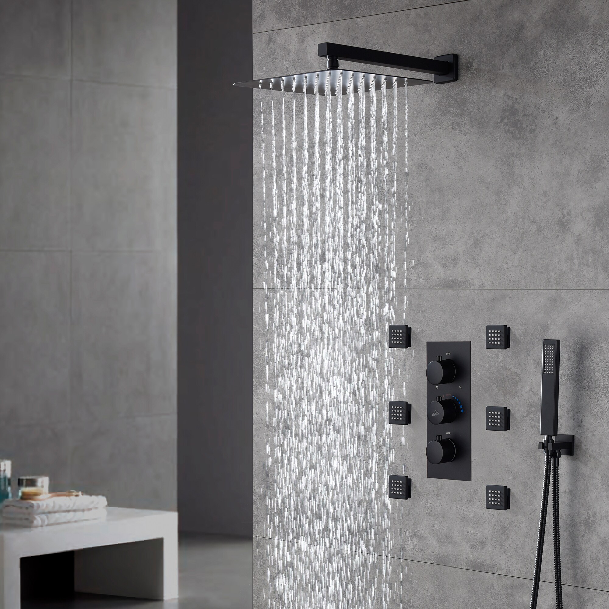 CASAINC M6001-A-12-MB Showerhead-Bar-Panels - View #2