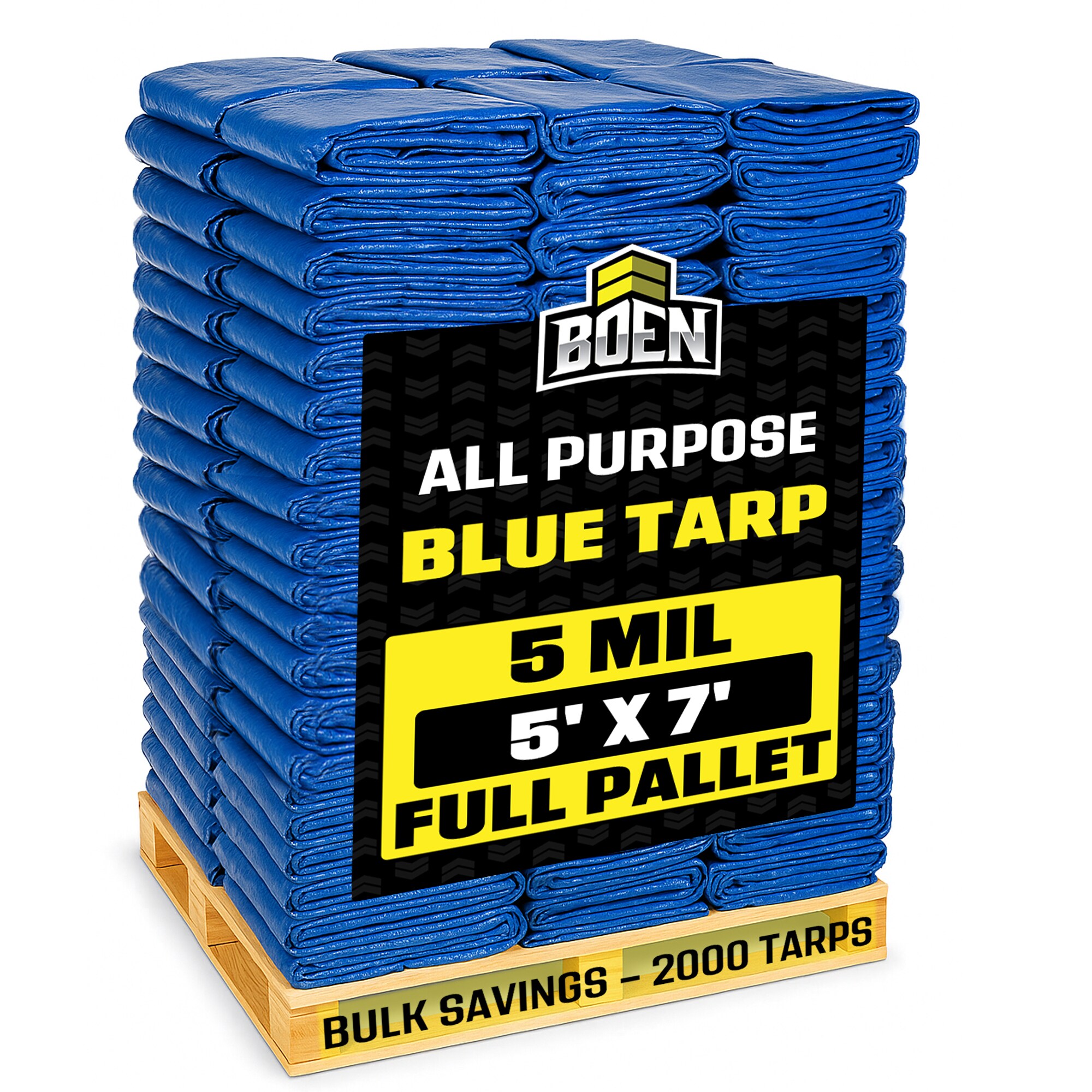 BOEN 5-ft x 7-ft Blue Water resistant Commercial Polyethylene 5-mil Tarp #LW-BT-57-PL