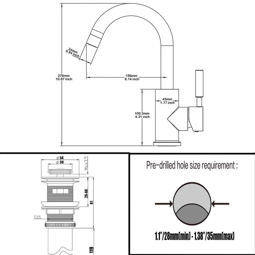 Brushed Nickel Single-Handle Bathroom Faucet with Metal Drain