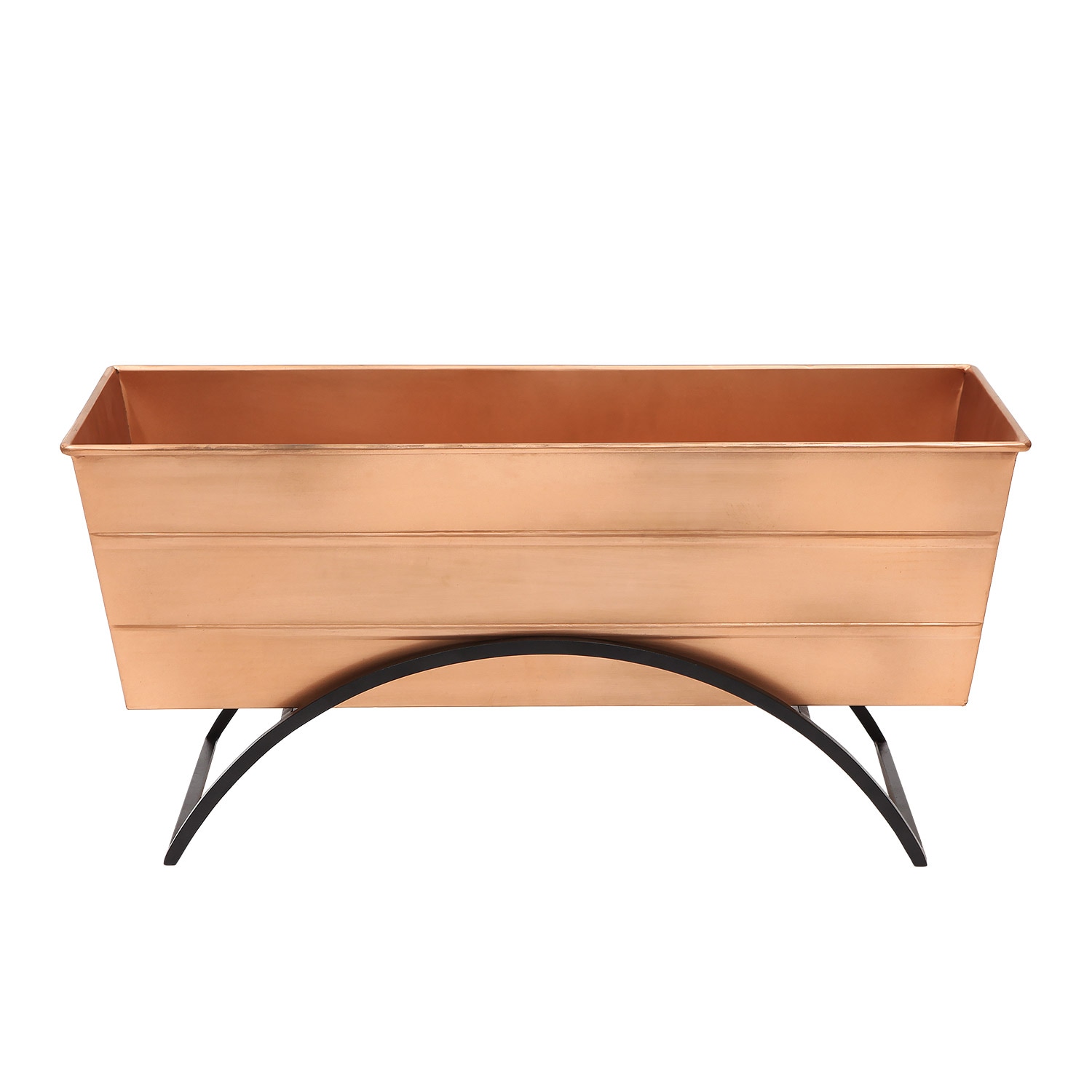 Minuteman International C-20C-S 11.5-Inches W Medium Copper Metal Contemporary/Modern Indoor/Outdoor Window box with Drainage Holes Stand Included