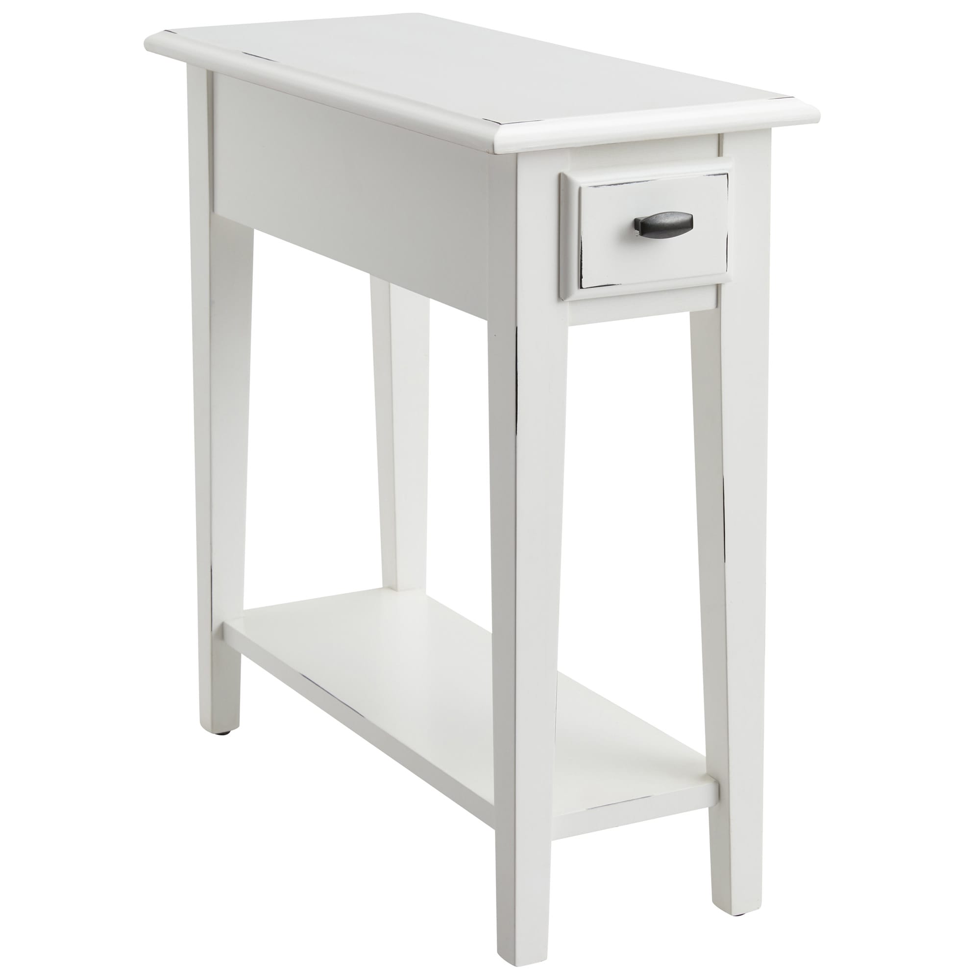 Leick Home 214361 24-Inches W x 24-Inches H Farmhouse White Wood Rectangular Farmhouse End Table Assembly Required